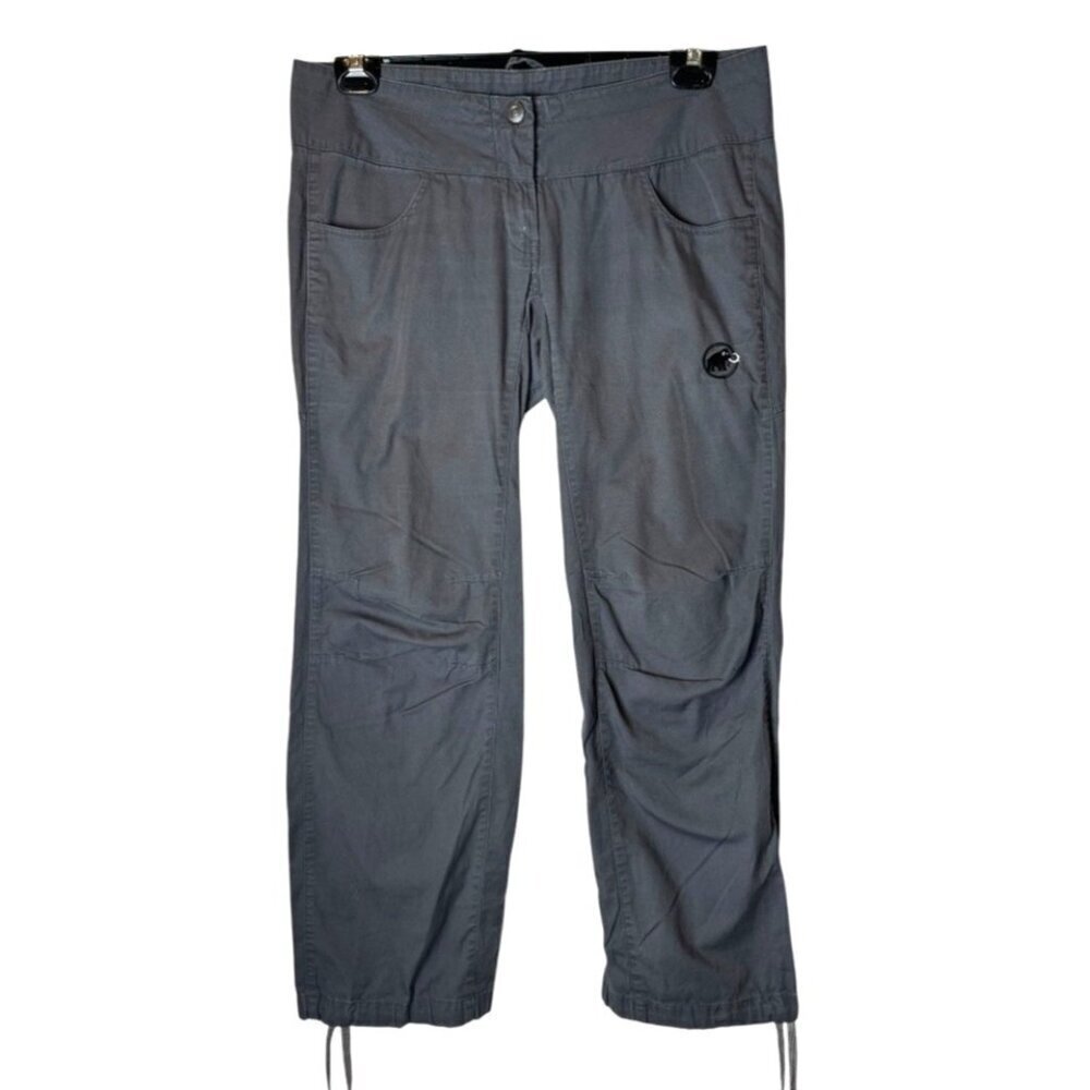 Mammut Pants Women 10 Gray Cotton Straight Leg Adjustable Hem‎ Outdoor Gorpcore
